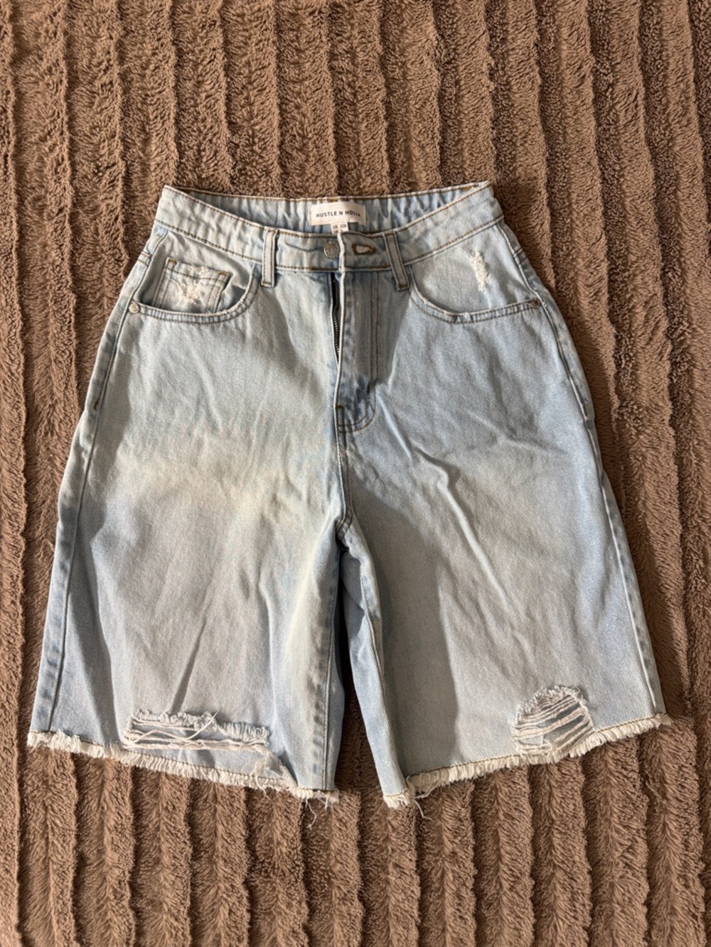Hustle N Holla Zuri Distressed Jorts